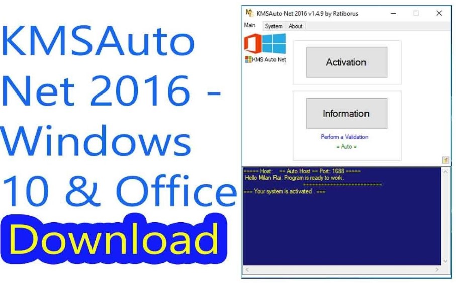 kms activator office 2016 & Windows 10