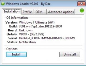 Windows 7 Activator Loader By DAZ v2.2.2 Download